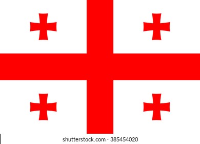 Georgia flag , Five Cross Flag , official colors and proportion , accurate vector illustration
