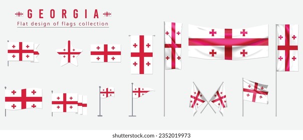 Georgia flag, flat design of flags collection