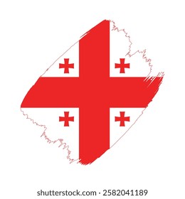 Georgia flag in a flat grunge vector design background
