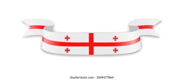 Georgia flag in the form of wave ribbon. Vector illustration.