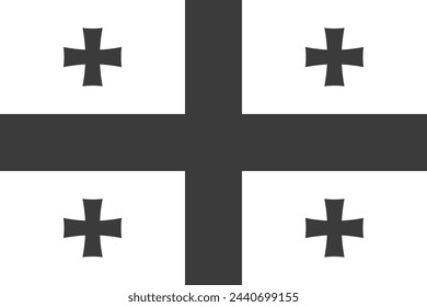 Georgia flag - greyscale monochrome vector illustration. Flag in black and white