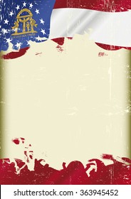 Georgia Flag grunge background. A flag of Georgia with a grunge texture and a large frame for your message