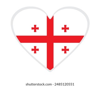 Georgia  flag heart shaped. vector