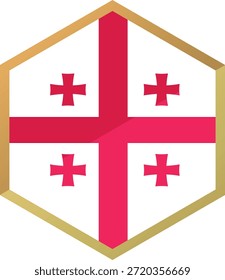 Georgia Flag Icon in Gold Frame
