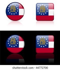 Georgia Flag Icon on Internet Button Original Vector Illustration AI8 Compatible