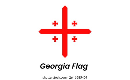 Georgia flag icon showing red crosses on white background in a clean flat vector style.