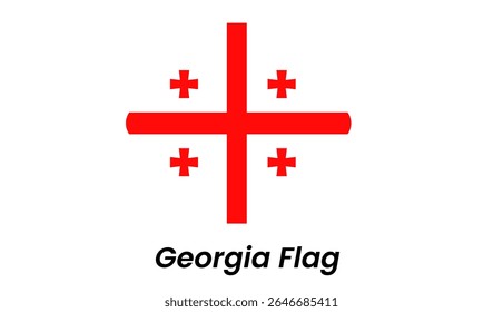 Georgia flag icon showing red crosses on white background in a clean flat vector style.