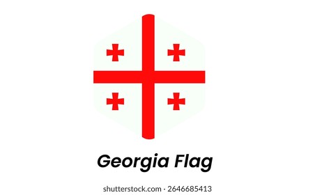 Georgia flag icon showing red crosses on white background in a clean flat vector style.