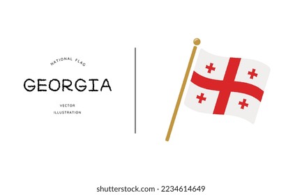 Ilustración del vector de icono de la bandera de Georgia