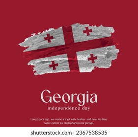 Georgia Flag Made of Glitter Sparkle Brush Paint Vector, Celebrating Georgia Independence Day.