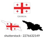 georgia flag and map illustration vector 