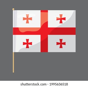 Georgia flag. Flag on a gray background. Art style.