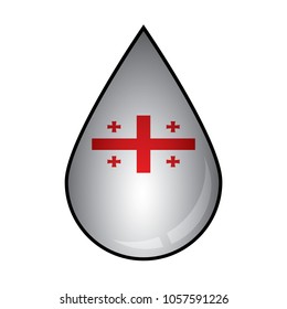 The Georgia flag painted on 3D water drop