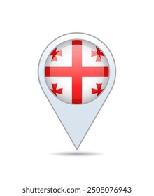 Georgia - flag pin for map. Vector illustration.