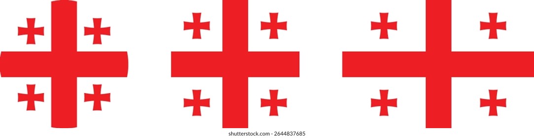 Georgia flag PNG vector. Georgia square and round icon isolated on transparent PNG background. Georgia flag icon.