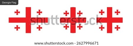 Georgia flag PNG vector. Georgia Square and round icon isolated on transparent PNG background. Georgia flag icon.eps