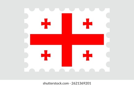 georgia flag postage stamp isolated on gray background.
