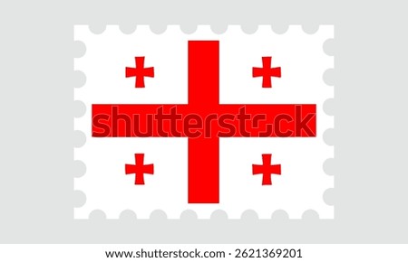 georgia flag postage stamp isolated on gray background.