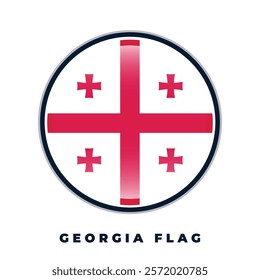 Georgia flag round design circle vector template