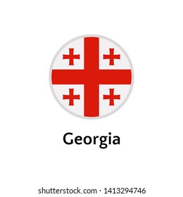 Georgia flag round flat icon, european country vector illustration
