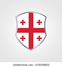 Georgia Flag with Shield Frame. National Flag