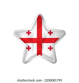 Georgia flag in star. Button star and flag template. Easy editing and vector in groups. National flag vector illustration on white background.