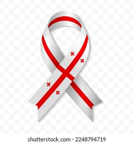 Georgia flag stripe ribbon vector illustration on a transparent background vector image (PNG).
