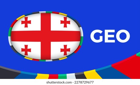 Georgia flag stylized for European football tournament qualification. Flag on vector background.