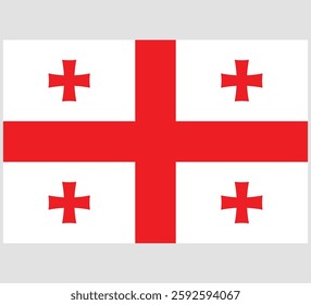 Georgia Flag Vector Design ,Georgia Country Flag