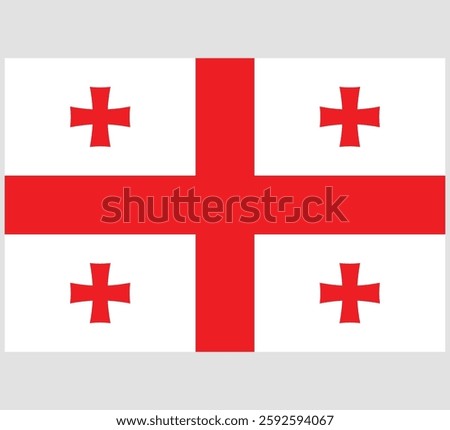Georgia Flag Vector Design ,Georgia Country Flag