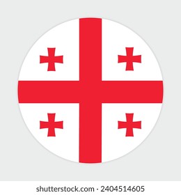 Georgia flag vector icon design. Georgia circle flag. Round of Georgia flag.