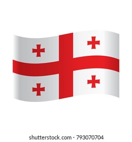 Georgia Flag Vector Icon - Illustration, Georgia Flag Pin Vector Icon - Illustration.