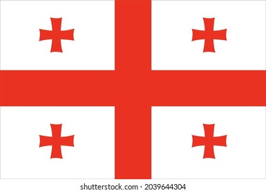 Georgien-Flaggenvektorsymbol in Amtsfarbe und Proportion korrekt