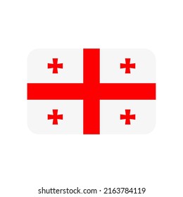 Icono del vector de bandera de Georgia sobre fondo blanco