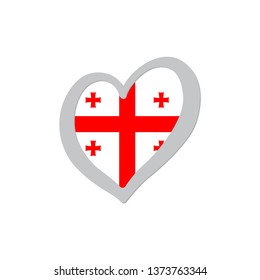 Georgia flag vector inside of heart symbol