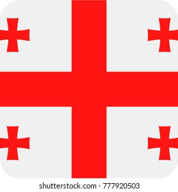 Georgia Flag Vector Square Flat Icon - Illustration