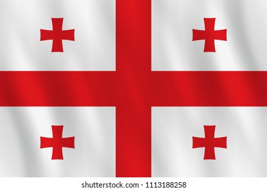 Georgia flag with waving effect, official proportion.