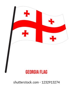 Georgia Flag Waving Vector Illustration on White Background. Georgia National Flag.
