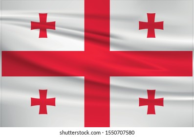 Georgia flag waving with wind effect