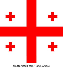 Georgia Flat Square Country Flag Icon