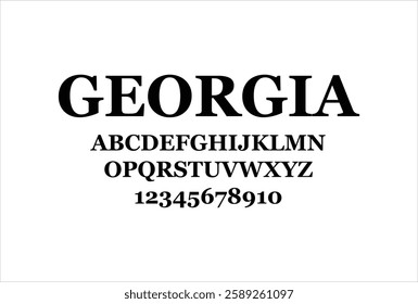 Georgia font for logo and headline. Isolated vector typeset