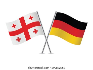 Georgia and Germany flags. Vector illustration.