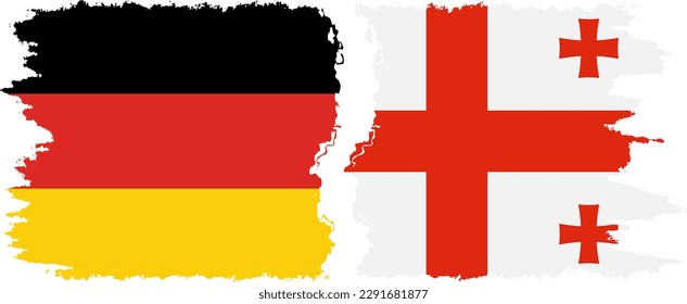 Conexión de banderas de grifo de Georgia y Alemania, vector