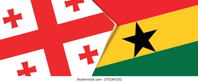 Georgia and Ghana flags, two vector flags symbol of relationship or confrontation.