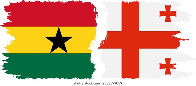 Georgia and Ghana grunge flags connection, vector