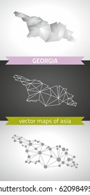 Georgia graphic vector maps of Asia, polygonal, grey, mosaic, triangle illustrations