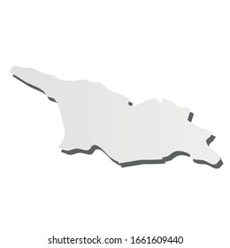 Georgia - grey 3d-like silhouette map of country area with dropped shadow. Simple flat vector illustration.