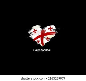 Georgia grunge flag heart for your design