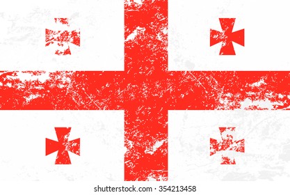 Georgia Grunge Texture Flag. Grunge effect can be cleaned easily.