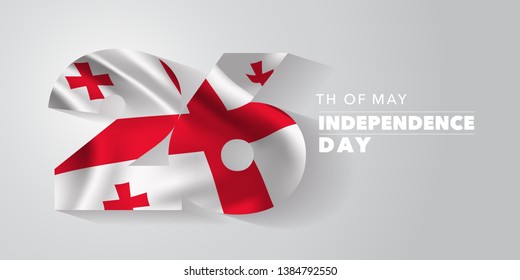 Georgia happy independence day greeting card, banner, vector illustration. Georgian national day 26th of May background with elements of flag  svg